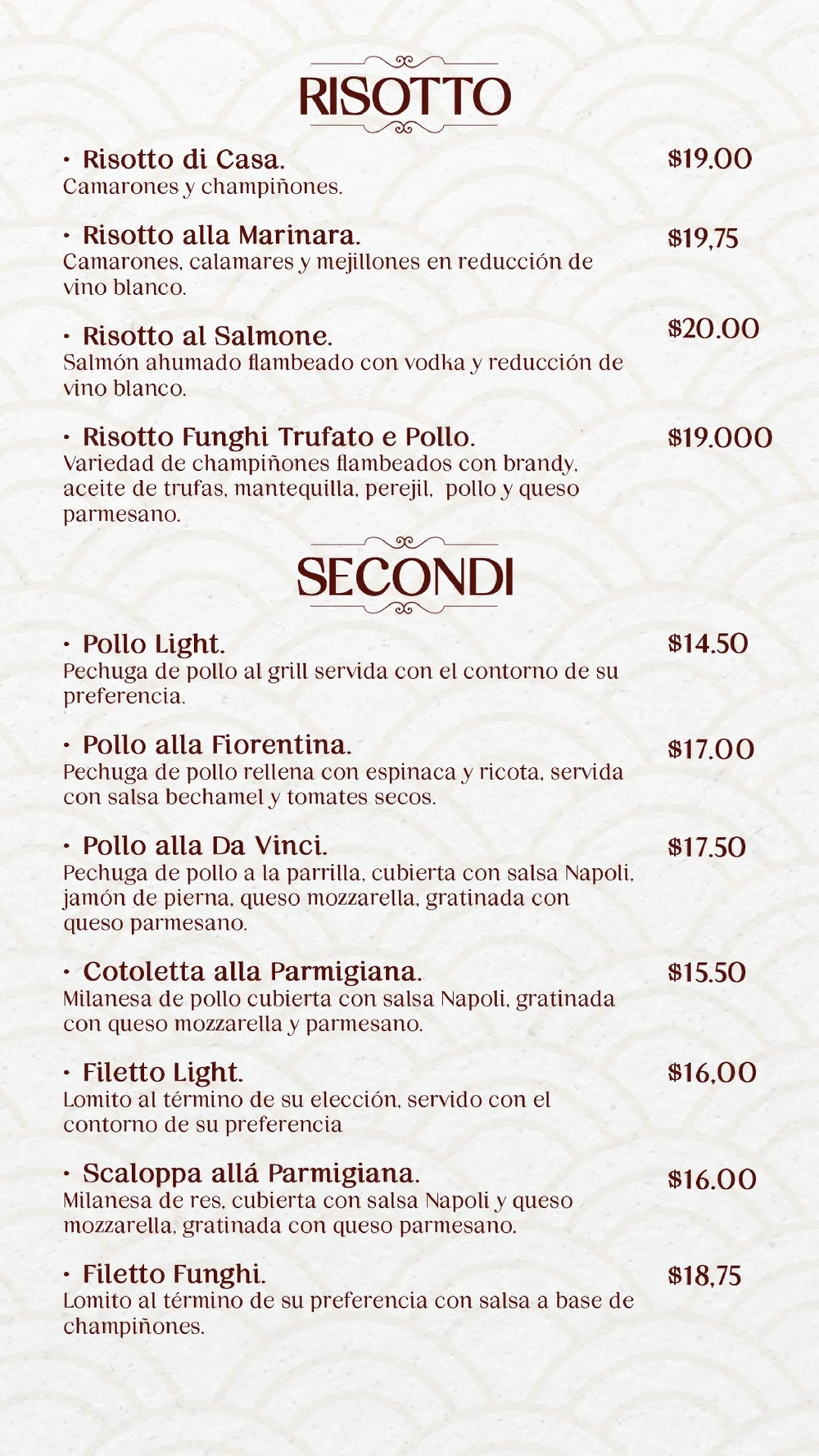 Da Vinci menu 10